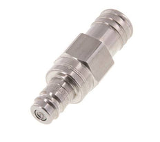 Stainless steel DN 10 Air Coupling Plug 19 mm Hose Pillar Double Shut-Off