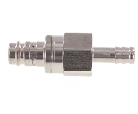 Stainless steel DN 10 Air Coupling Plug 9 mm Hose Pillar Double Shut-Off