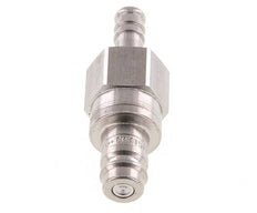 Stainless steel DN 10 Air Coupling Plug 9 mm Hose Pillar Double Shut-Off