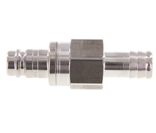 Stainless Steel 316L DN 10 Air Coupling Plug 13 mm Hose Pillar Double Shut-Off