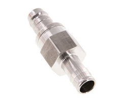 Stainless Steel 316L DN 10 Air Coupling Plug 13 mm Hose Pillar Double Shut-Off