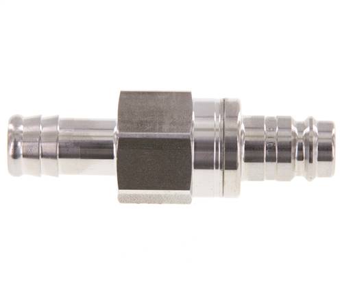 Stainless Steel 316L DN 10 Air Coupling Plug 13 mm Hose Pillar Double Shut-Off