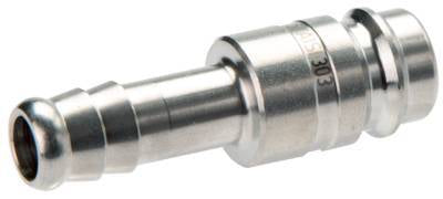 Stainless steel 306L DN 10 Air Coupling Plug 19 mm Hose Pillar Double Shut-Off