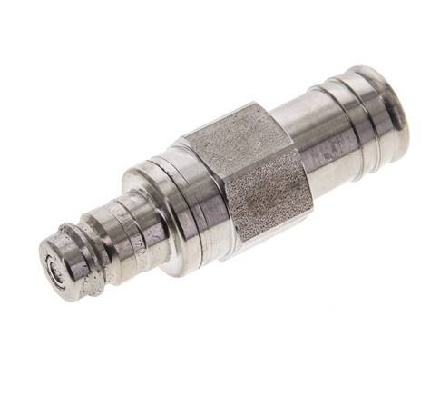 Stainless Steel 316L DN 10 Air Coupling Plug 19 mm Hose Pillar Double Shut-Off