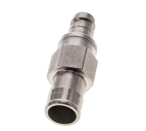 Stainless Steel 316L DN 10 Air Coupling Plug 19 mm Hose Pillar Double Shut-Off