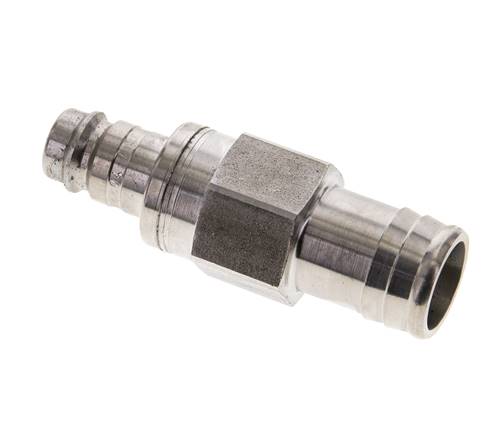 Stainless Steel 316L DN 10 Air Coupling Plug 19 mm Hose Pillar Double Shut-Off