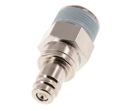 Nickel-plated Brass DN 10 Air Coupling Plug R 3/4 inch Male Double Shut-Off