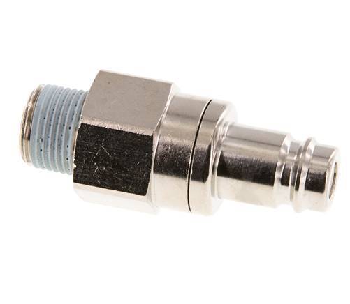 Nickel-plated Brass DN 10 Air Coupling Plug R 3/8 inch Male Double Shut-Off