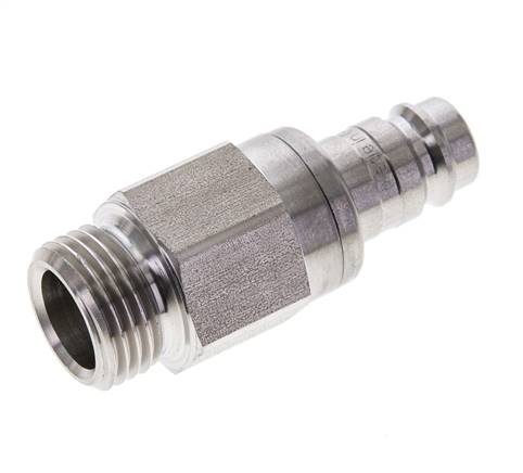 Stainless steel DN 10 Air Coupling Plug G 1/2 inch Male Double Shut-Off