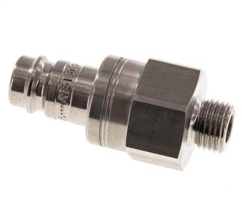 Stainless steel DN 10 Air Coupling Plug G 1/4 inch Male Double Shut-Off