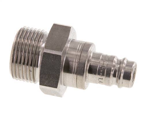 Stainless steel DN 10 Air Coupling Plug G 3/4 inch Male Double Shut-Off