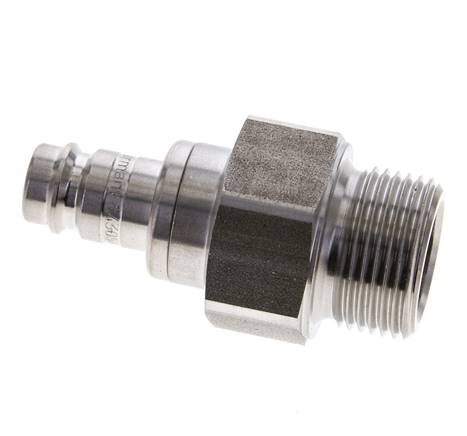 Stainless steel DN 10 Air Coupling Plug G 3/4 inch Male Double Shut-Off