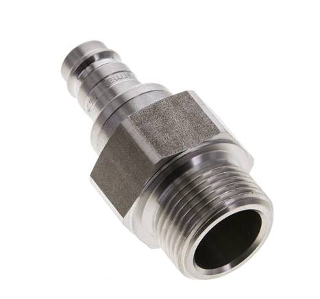 Stainless steel DN 10 Air Coupling Plug G 3/4 inch Male Double Shut-Off
