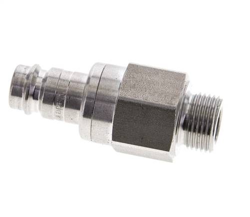 Stainless steel DN 10 Air Coupling Plug G 3/8 inch Male Double Shut-Off