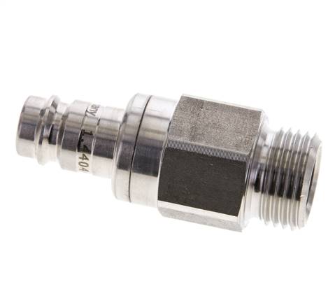 Stainless Steel 316L DN 10 Air Coupling Plug G 1/2 inch Male Double Shut-Off