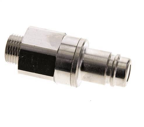 Nickel-plated Brass DN 15 Air Coupling Plug G 1/2 inch Male Double Shut-Off