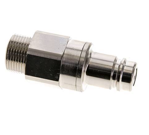 Nickel-plated Brass DN 15 Air Coupling Plug G 3/4 inch Male Double Shut-Off