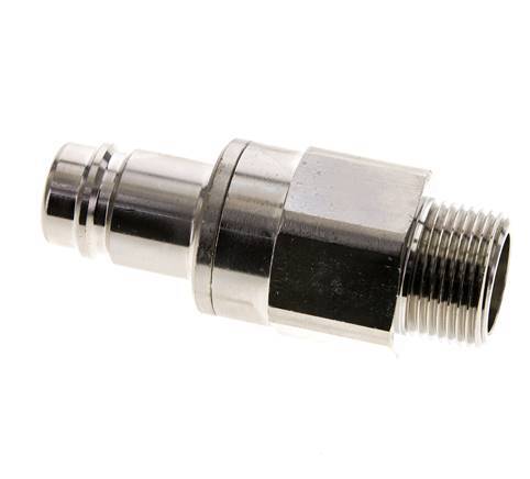 Nickel-plated Brass DN 15 Air Coupling Plug G 3/4 inch Male Double Shut-Off