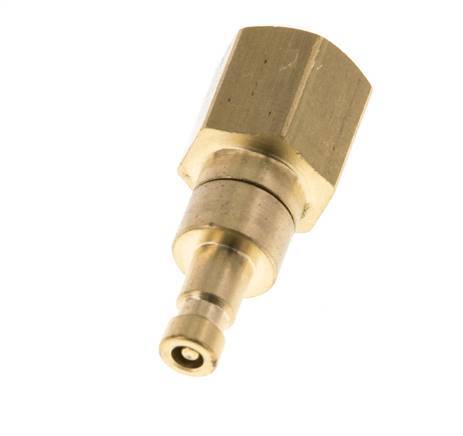 Brass DN 2.7 (Micro) Air Coupling Plug G 1/8 inch Female Double Shut-Off