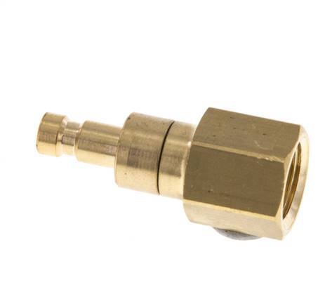 Brass DN 2.7 (Micro) Air Coupling Plug G 1/8 inch Female Double Shut-Off