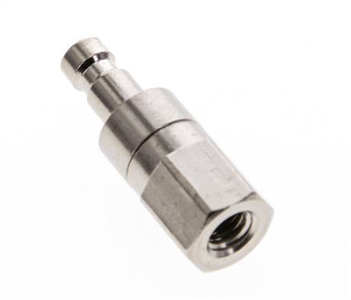 Nickel-plated Brass DN 2.7 (Micro) Air Coupling Plug M5 Female Double Shut-Off