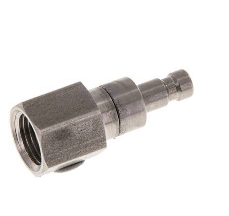 Stainless steel DN 2.7 (Micro) Air Coupling Plug G 1/8 inch Female Double Shut-Off