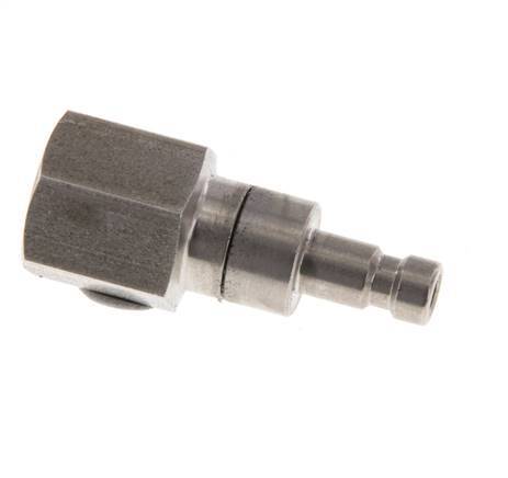Stainless steel DN 2.7 (Micro) Air Coupling Plug G 1/8 inch Female Double Shut-Off