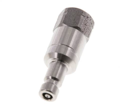 Stainless Steel 316L DN 2.7 (Micro) Air Coupling Plug G 1/8 inch Female Double Shut-Off