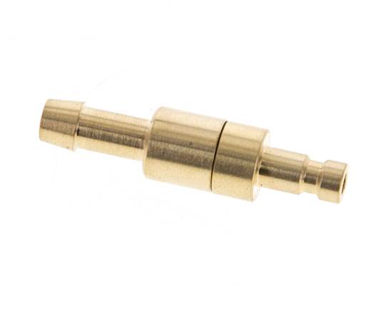 Brass DN 2.7 (Micro) Air Coupling Plug 5 mm Hose Pillar Double Shut-Off