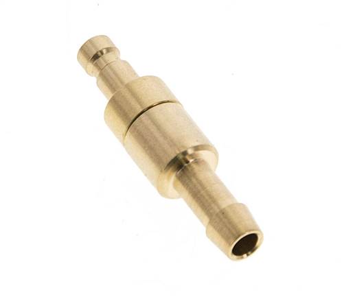 Brass DN 2.7 (Micro) Air Coupling Plug 5 mm Hose Pillar Double Shut-Off