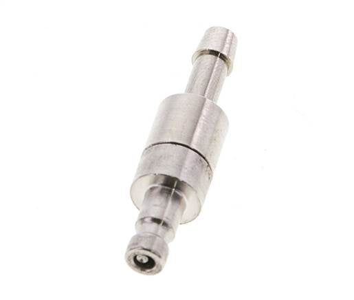 Nickel-plated Brass DN 2.7 (Micro) Air Coupling Plug 4 mm Hose Pillar Double Shut-Off