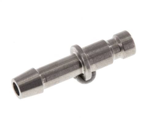 Stainless steel DN 2.7 (Micro) Air Coupling Plug 4 mm Hose Pillar