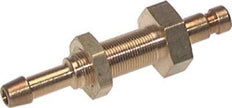 Brass DN 2.7 (Micro) Air Coupling Plug 3 mm Hose Pillar Bulkhead Double Shut-Off