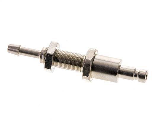 Nickel-plated Brass DN 2.7 (Micro) Air Coupling Plug 3 mm Hose Pillar Bulkhead Double Shut-Off