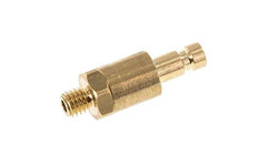 Brass DN 2.7 (Micro) Air Coupling Plug M5 Male Double Shut-Off