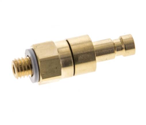 Brass DN 2.7 (Micro) Air Coupling Plug M5 Male Double Shut-Off