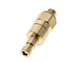 Brass DN 2.7 (Micro) Air Coupling Plug M5 Male Double Shut-Off