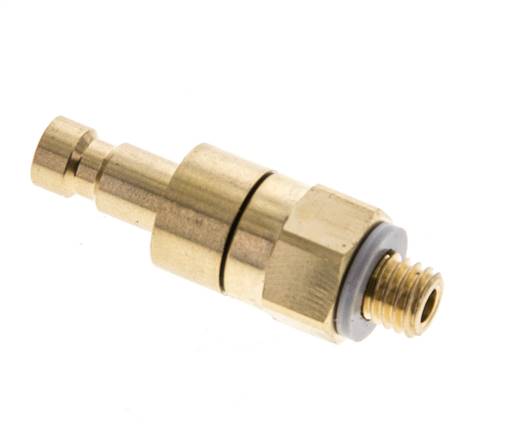 Brass DN 2.7 (Micro) Air Coupling Plug M5 Male Double Shut-Off