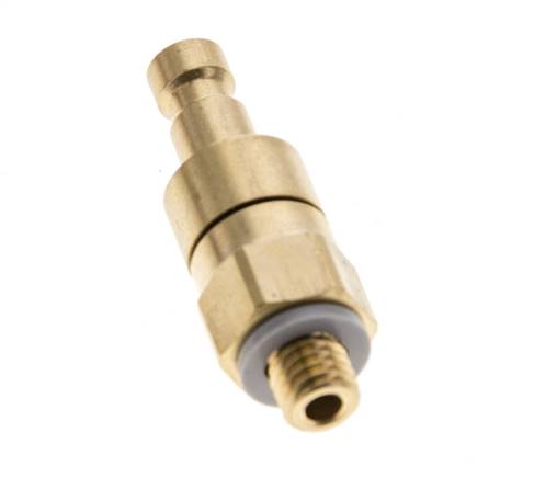 Brass DN 2.7 (Micro) Air Coupling Plug M5 Male Double Shut-Off