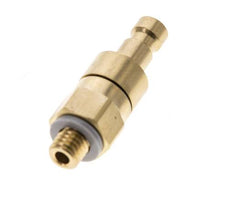 Brass DN 2.7 (Micro) Air Coupling Plug M5 Male Double Shut-Off