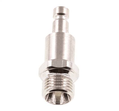 Nickel-plated Brass DN 2.7 (Micro) Air Coupling Plug G 1/8 inch Male Double Shut-Off