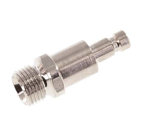 Nickel-plated Brass DN 2.7 (Micro) Air Coupling Plug G 1/8 inch Male Double Shut-Off