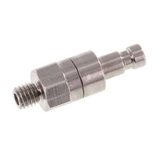 Stainless steel DN 2.7 (Micro) Air Coupling Plug M5 Male Double Shut-Off