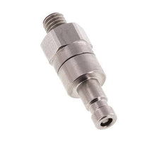 Stainless steel DN 2.7 (Micro) Air Coupling Plug M5 Male Double Shut-Off