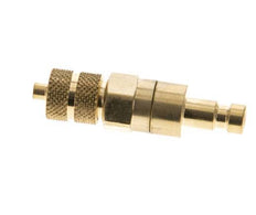 Brass DN 2.7 (Micro) Air Coupling Plug 3x4.3 mm Union Nut Double Shut-Off