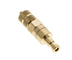 Brass DN 2.7 (Micro) Air Coupling Plug 3x4.3 mm Union Nut Double Shut-Off