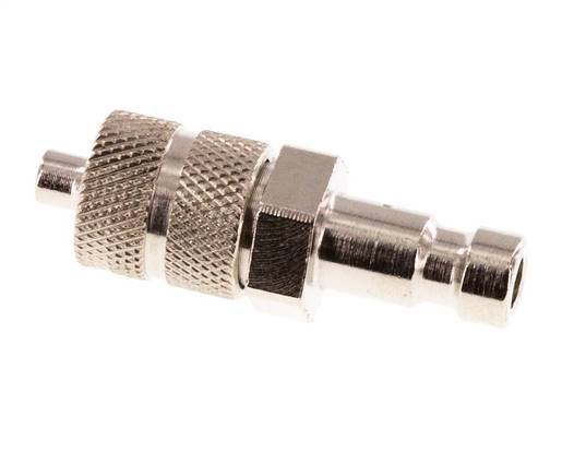 Nickel-plated Brass DN 2.7 (Micro) Air Coupling Plug 3x4.3 mm Union Nut [2 Pieces]