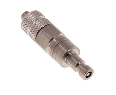 Stainless steel DN 2.7 (Micro) Air Coupling Plug 4x6 mm Union Nut Double Shut-Off
