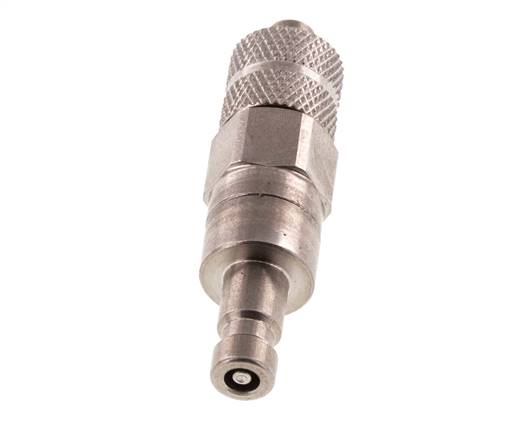 Stainless steel DN 2.7 (Micro) Air Coupling Plug 4x6 mm Union Nut Double Shut-Off