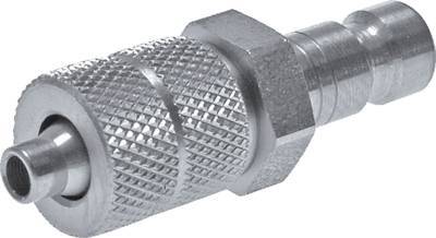 Stainless Steel 316L DN 2.7 (Micro) Air Coupling Plug 3x4.3 mm Union Nut Double Shut-Off